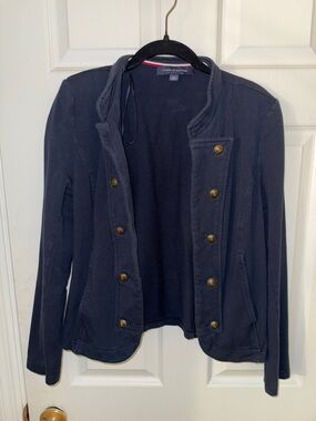 Tommy Hilfiger Navy Double-Breasted Military Blazer